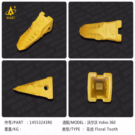 14537826 Volvo Ec460 Series Bucket Adapter, Excavator and Loader Bucket Digging Tooth and Adapter, Construction Machine Spare Parts